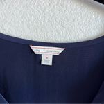 Gap Women’s Cap Sleeve Split Neck Blouse Navy Uniform Photo 3