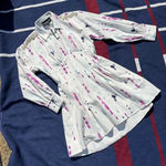 Royalty by Maluma white denim dress with a tie dye print and chain pearl L Size L Photo 0