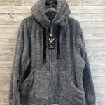 White Mark Cozy Collection Womens 2XL Jacket Gray Zip Hooded Sherpa Lounge NWT Size XXL Photo 0
