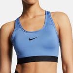 Nike Women's Dri-Fit Blue and Black Racerback Sports Bra Size Medium Photo 0