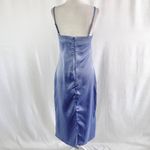 We Wore What New Cowl Neck Satin Slip Midi Dress Slate Blue Size 00 Photo 9