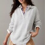 American Eagle Gray Oversized Sweater Photo 0