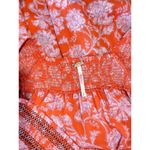 Free People  Women Dress Red Bonita Printed Midi Flutter Square Neck Boho Size XS Photo 3
