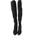 Ivanka Trump  Black Suede Knee High Almond Toe Block Heels Western Boots Size 8 Photo 1