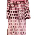 ZARA  Pink Geometric Print Long Sleeve Resort Travel Vacation Maxi Dress XS NWT Photo 4