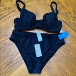 Cupshe Underwire D/ DD+ Bikini Top & Mid-Rise Bottoms Set Photo 3