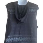 Croft & Barrow  Women Top XL Black Front Zip Beachy‎ Eyelet Cover Up Lightweight Photo 4