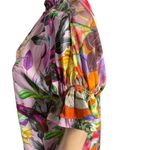 Robert Graham  Paige Palm Ruffle-Trim TropicalPrint Keyhole Top size Medium Photo 6