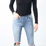 💕MOTHER💕 The Dazzler XYZ Double Fray Denim Jeans ~ Helter Skelter 31 NWT Photo 5