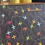 Michael Kors Authentic  leather/canvas airplane prints Crossbody Bag Photo 10
