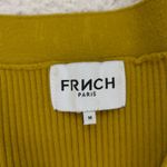 FRNCH  Paris Ribbed Knit‎ Midi Dress Cotton Blend Button Front Gold Mustard Photo 6