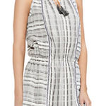 Vince Camuto Gray Jacquard Stripe Cinched Drop Waist Dress Photo 0