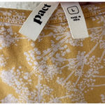 Pact Fit Flare Yellow Midi Floral Organic Cotton Dress L Strappy Casual Pockets Size L Photo 4