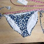NWT Calme By Johnny Was Blue‎ Tiger String Bikini Swim Bottom Leopard Large Blue Photo 8