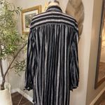 We The Free  Women's Black Gray Linen Blend Summer Breeze Stripe Popover Small Photo 2