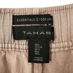 Tahari Essentials Light Brown 100% Linen Straight Leg Casual Pants Size Large Photo 3
