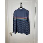 LL Bean Blue Rainbow Striped Rugby Lightweight Cotton Snap Pullover XL Photo 5