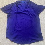 Apt. 9  Indigo Snakeskin Flutter Sleeve Blouse Photo 0