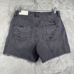 American Eagle Baggy Short 8 29" Black Destroyed Denim Cutoff Thrashed High Rise Photo 2