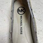 Michael Kors Womens Silver Metallic Leather Boat Shoes Loafers Size 7.5M Photo 3