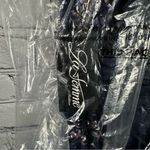 La Femme Long Sequin Print Formal Dress Prom Gala Lace Back Indigo Blue 6 NWT Photo 5