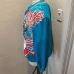 Vintage Teddi Unisex Windbreaker Shirt w/ Matching Jacket Abstract EUC Sz XL 80s Blue Photo 4