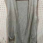 LOFT Outlet Grey Knit Sleeveless Long Open Front Cardigan Vest Sweater Women's L Gray Size L Photo 0