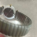 Gucci Vintage Antique Womenโs Silver Gold Watch with Crystal Accents New Battery Photo 5