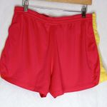 Nike Dri-Fit Neon Pink Yellow Running Shorts Womens Size Large Gym Track Sport Photo 7