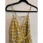 BCBGeneration BCBG Yellow and White Gingham Wrap Mini Dress Photo 3