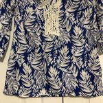OP Ocean‎ Pacific Hawaiian leaf pattern blouse with crochet detailing size L 12-14 Photo 3