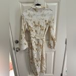 Little Lies Crinkle Dye Tie Waist Shirt Midi Dress Size Medium White Photo 5