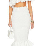 Charo Ruiz Ibiza Liliana Eyelet Midi Skirt White Fruition Womens Size Small Photo 0