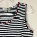 | Vintage Womens L Black White Stripe Tank Top Cotton Red Chicos Size 2 Photo 1