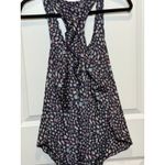 Y2K‎ Multicolor Sleeveless Ruffled Tank Top Blouse Medium Blue Beige Office Work Photo 4