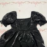 Black square neck puff sleeve baby doll organza dress size XL Photo 4