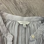 Lucky Brand  XS Gray Striped Long Sleeve Shirt Dress with Belt Photo 5