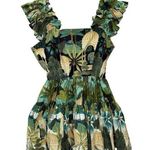 Handmade Oscilatey Caly Mini Dress Size M Tie Back Pink Bodice New Green Tropical Photo 0