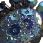 Vintage Julianna D&E Floral Pressed Glass Clip On Earrings Blue Glitz Statement Photo 7