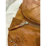 Fossil  Vintage Brown Leather Zipper‎ Crossbody Bag Photo 2