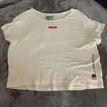 Peace Love World Cream crop top Photo 0