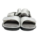 Alegria White Leather Slide Sandals 37 US 7 Comfort Butterfly Sole Photo 8