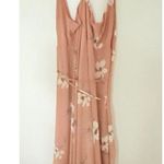 Lulus All Mine Rusty Rose Floral Wrap Dress High Low Ruffle Chiffon Tie Waist M Pink Size M Photo 1