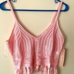 Crave fame  Pink Crochet Crop Top Size Medium NWT Photo 1