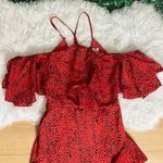 River Island  red ruffled animal print cold shoulder midi dress 10 Photo 8