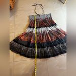 Lapis Anthropologie floral Ruffle Halter / Strapless Elastic Mini Dress size M Gray Size M Photo 9