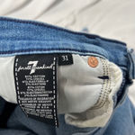 7 For All Mankind Luxe Vintage High Waist Slim Kick Sequined Jeans, Blue Size 31 Photo 10