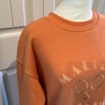 Bailey Rose Medium Embroidered “Malibu Athletics” Peach Crewneck Pullover NWOT Orange Photo 6