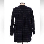 Steven Alan Steve Alan Wool Navy Plaid Oversized Tunic Blouse Dress Button Down Size Large Photo 2