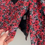 ZARA  Floral Puff Sleeve Sweetheart Crop Top Small Photo 2